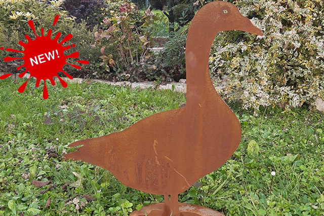 produzione-anitra-corten-animale-giardino-lamiera